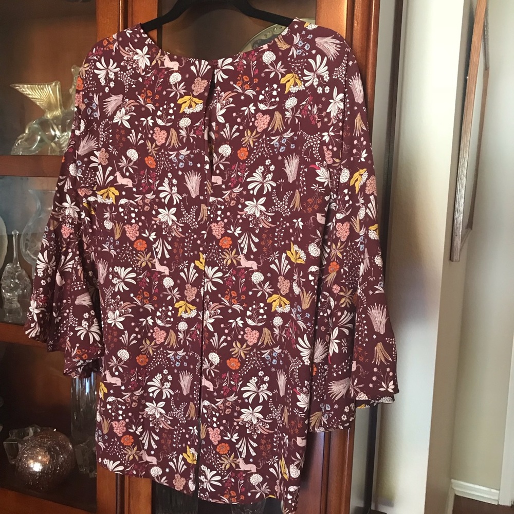 NWT Lauren Conrad Unicorn Floral Print Blouse M